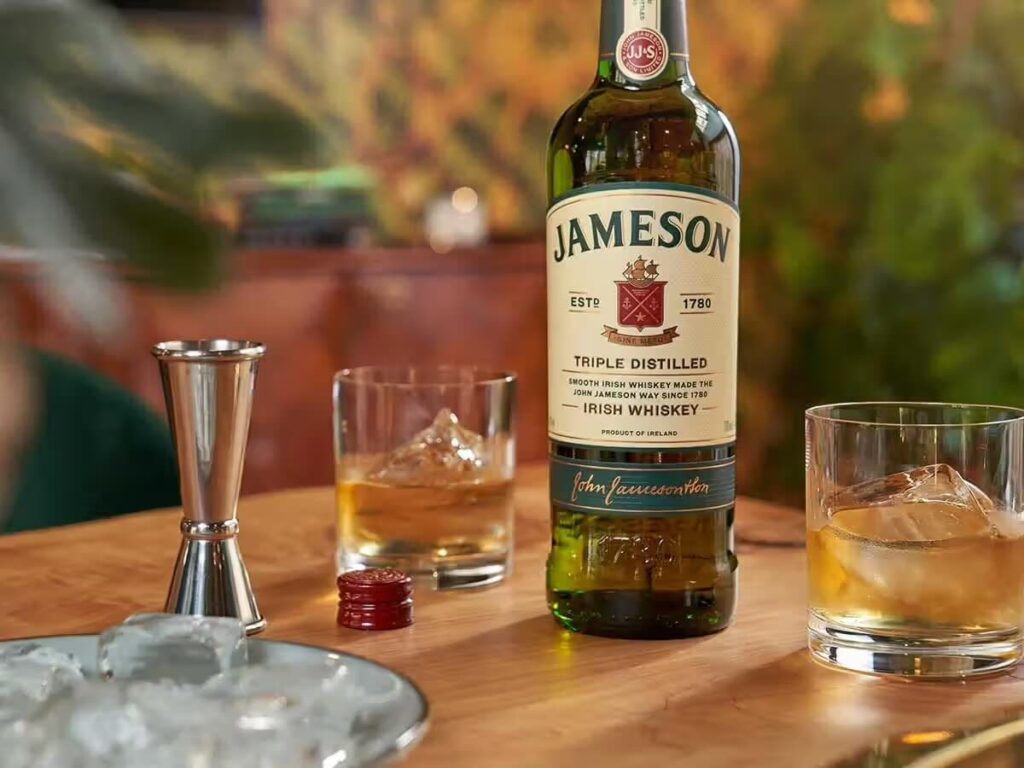 A photo of a bottle of Jameson Whiskey, one of several Irish whiskey brands carried at Drinx Market in Capitol Heights, Md.
